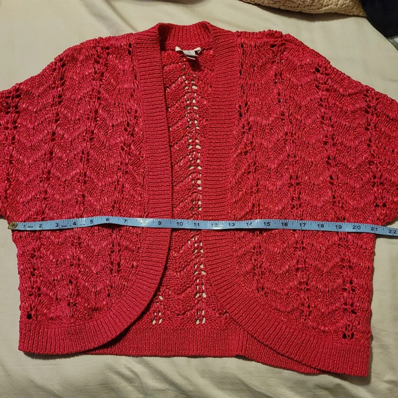 Chico's Dark pink textured Jade Cardigan - Picture 8 of 10